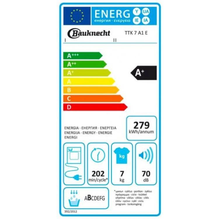 Термопомпена сушилня Bauknecht TTK 7 A1 E