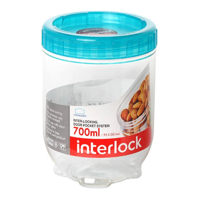 Буркан Lock & Lock Interlock  INL304B 700ml, петролено зелен