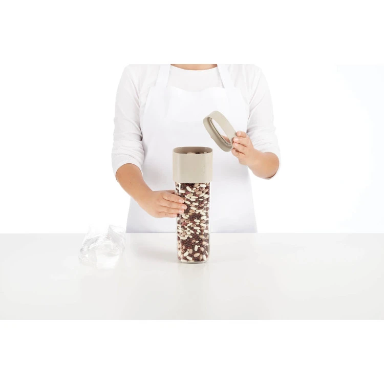 Буркан за съхранение с допълнителна приставка Lekue Beige, 1.35-1.6L