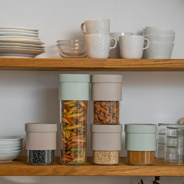 Буркан за съхранение с допълнителна приставка Lekue Green, 1.35-1.6L