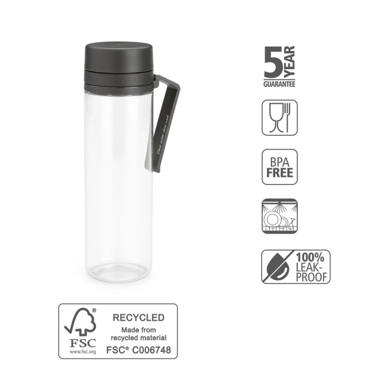 Бутилка Brabantia Make&Take 500ml Dark Grey, с цедка