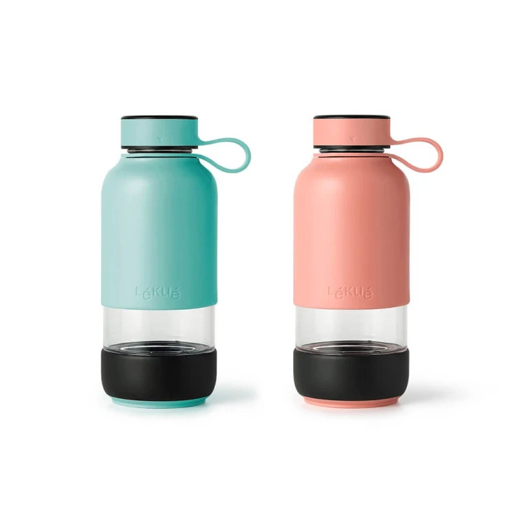 Бутилка с вграден филтър Lekue On The Go Turquoise 500ml