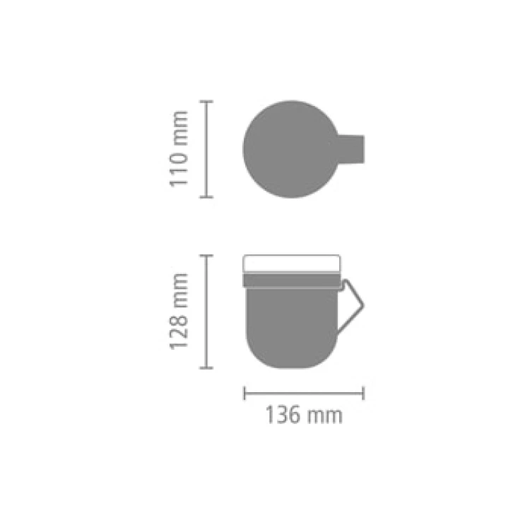 Чаша с капак Brabantia Make&Take 600ml, Dark Grey