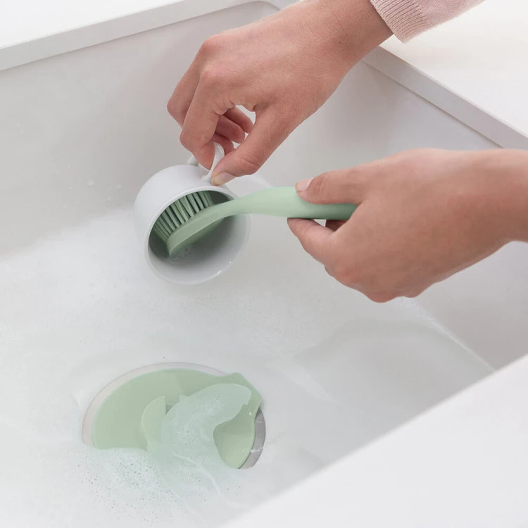 Четка за съдове Brabantia SinkSide Jade Green, вакуумна закачалка