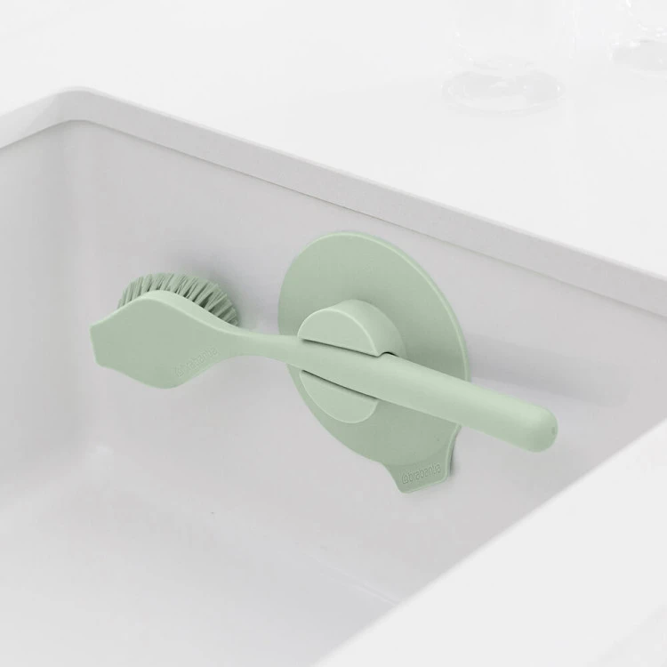 Четка за съдове Brabantia SinkSide Jade Green, вакуумна закачалка