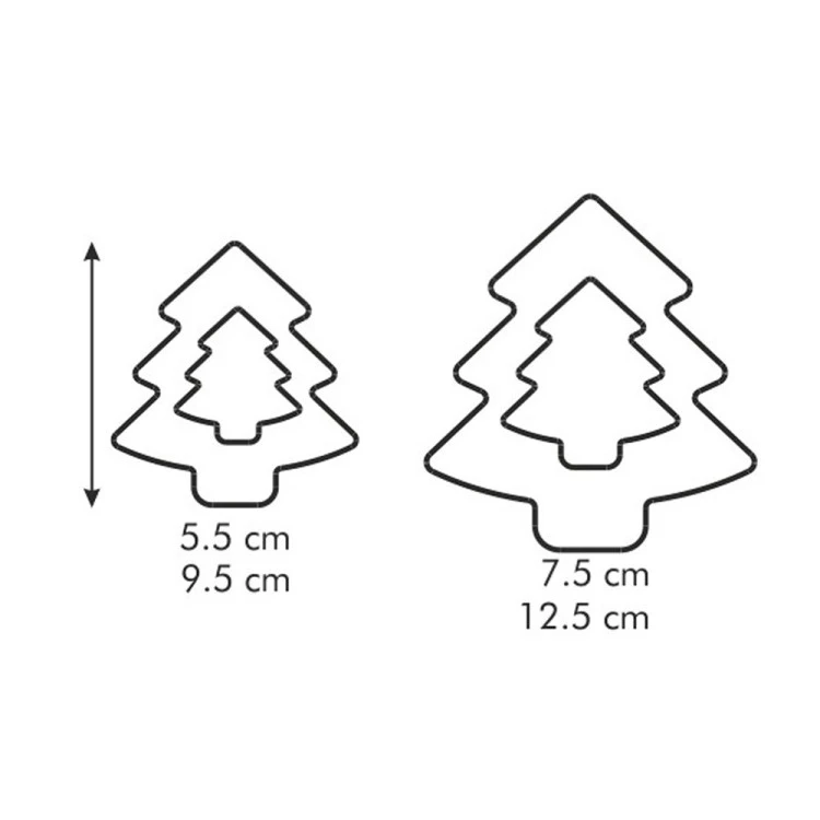 Комплект форми за сладки Tescoma Delicia, коледна елха, 4 размера