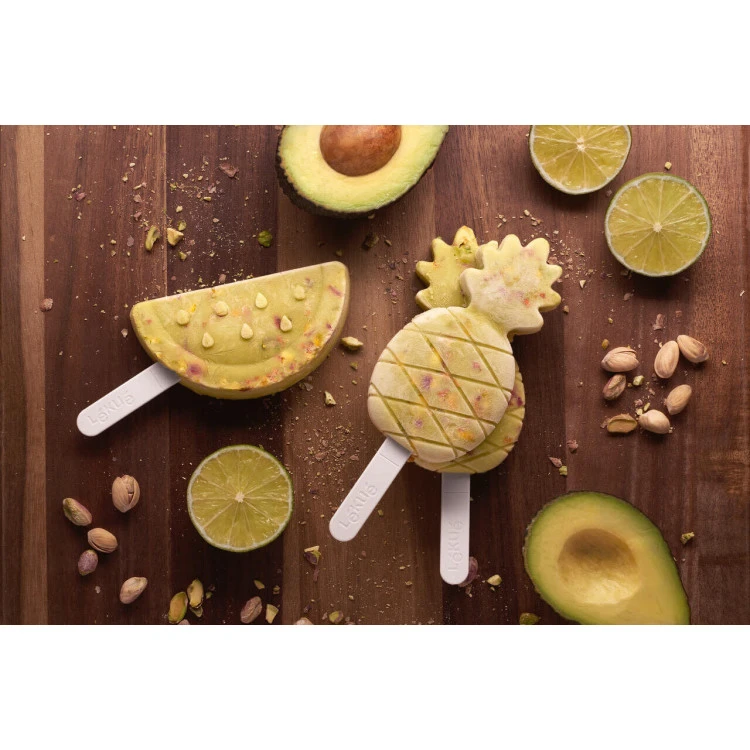 Комплект форми за сладолед на клечка Lekue 4 броя, плодове