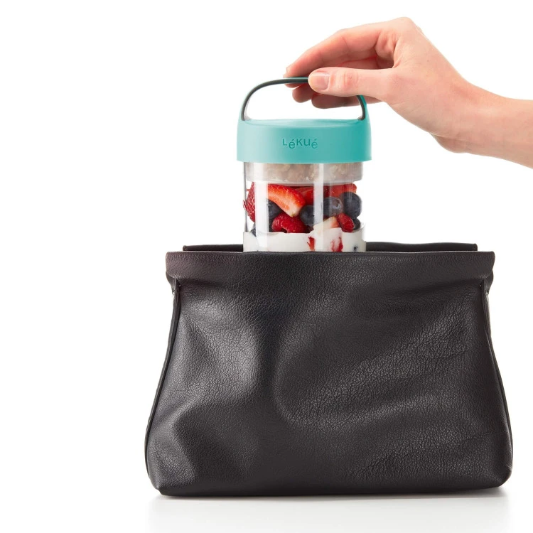 Купичка с отделения Lekue On The Go Turquoise 600ml