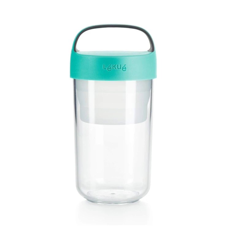 Купичка с отделения Lekue On The Go Turquoise 600ml