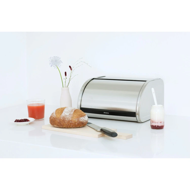 Кутия за хляб Brabantia Roll Top Medium Matt Steel, средна