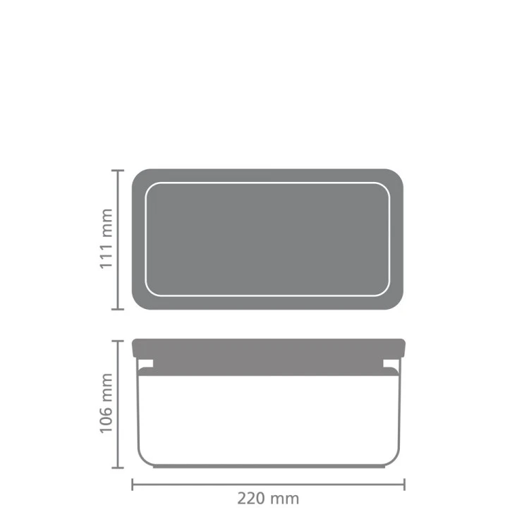 Кутия за съхранение на продукти Brabantia Tasty+ Stackable 1.5L, Light Grey
