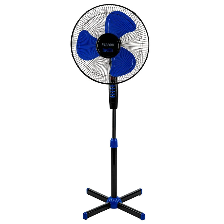 Вентилатор на стойка 16'' Perfect FM-3237, 40W, черно-синьо