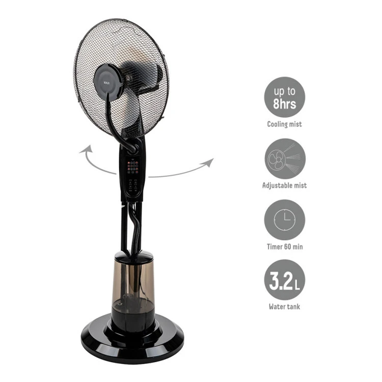 Вентилатор с водна мъгла 16'' Muhler MF-1609RC, 75W, LED, дист. упр-е