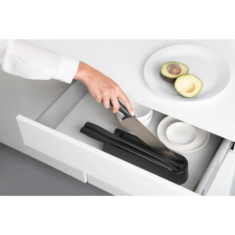 Блок с 3 ножа Brabantia Tasty+ Dark Grey