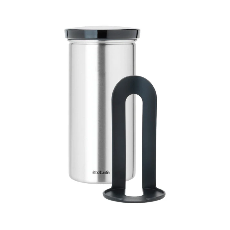 Буркан за 18 броя кафе-капсули Brabantia Matt Steel Fingerprint Proof, Grey