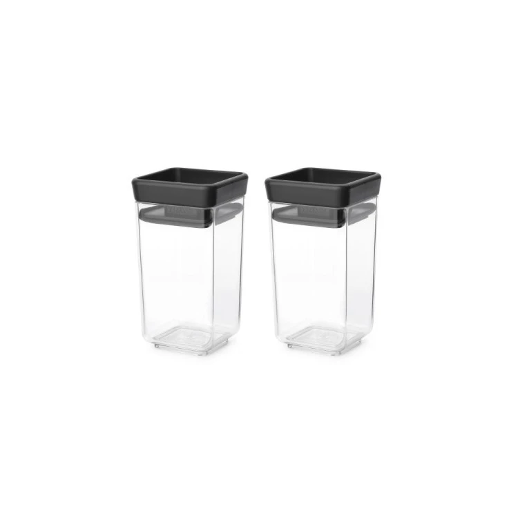 Бурканчета за съхранение на подправки комплект Brabantia Tasty+ Stackable 2x0.15L Dark Grey