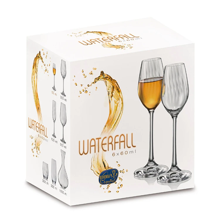 Чаша за аперитив Bohemia Royal Waterfall 60ml, 6 броя