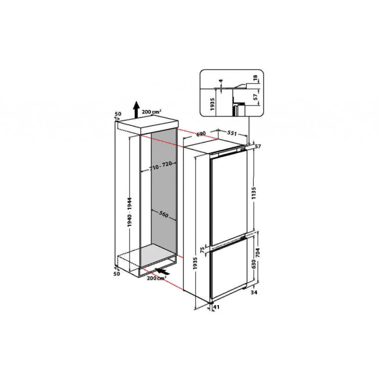 Хладилник за вграждане Whirlpool WH SP70 T121