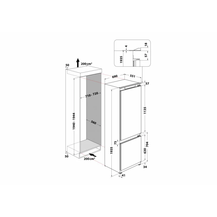 Хладилник за вграждане Whirlpool WH SP70 T242 P