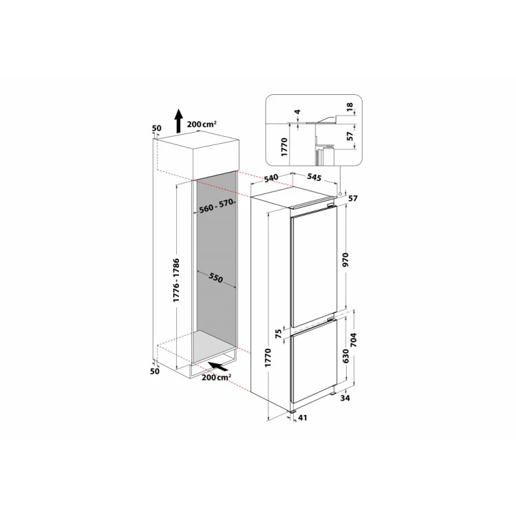 Хладилник за вграждане Whirlpool WHC18 T132