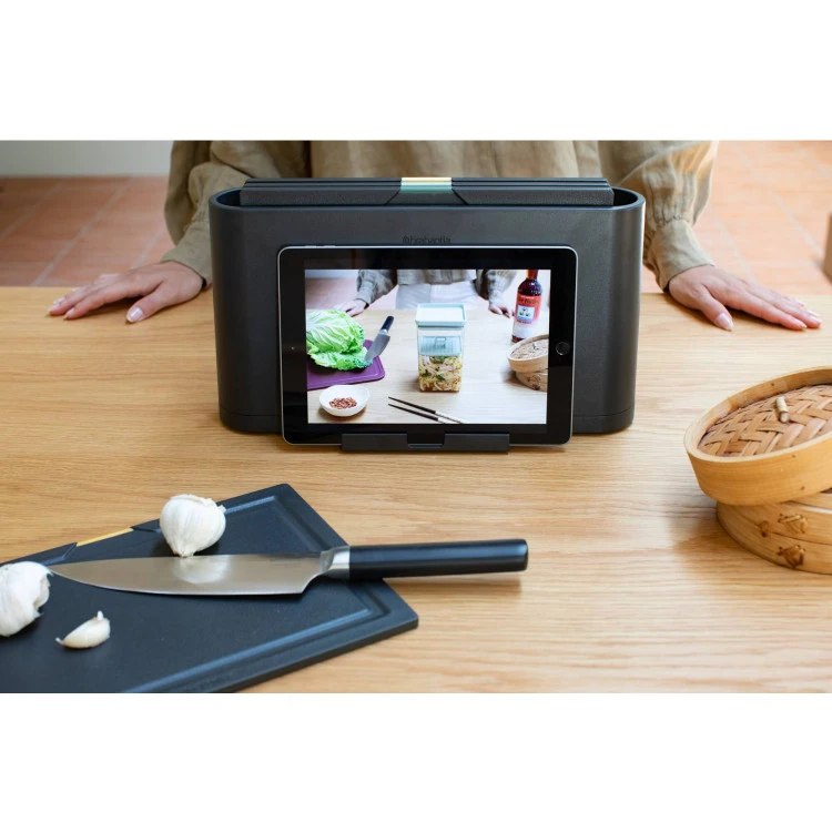 Комплект дъски за рязане с поставка Brabantia Tasty+ Dark Grey 4 броя