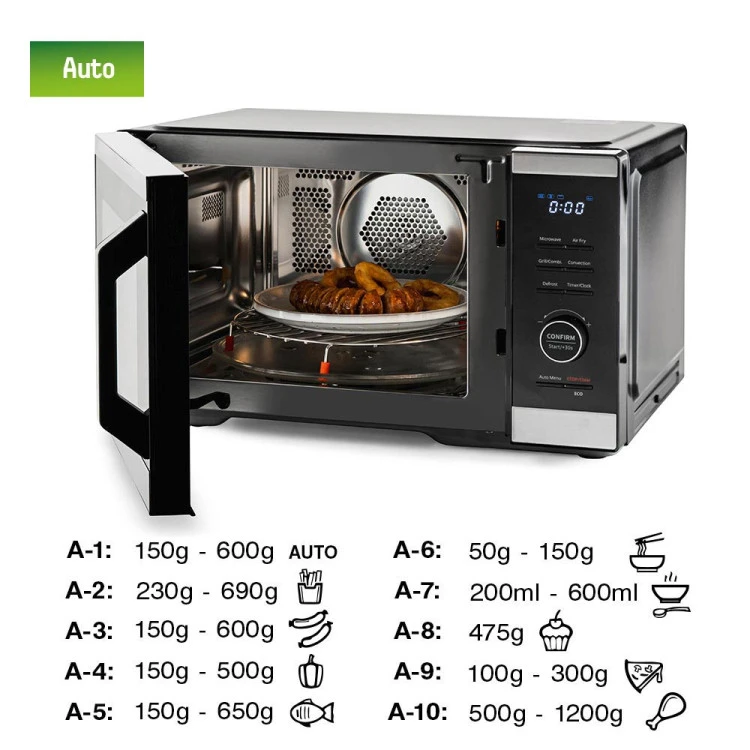 Микровълнова фурна 2в1 MUHLER MO-979 Air Plus, 27L, черна, дигитална