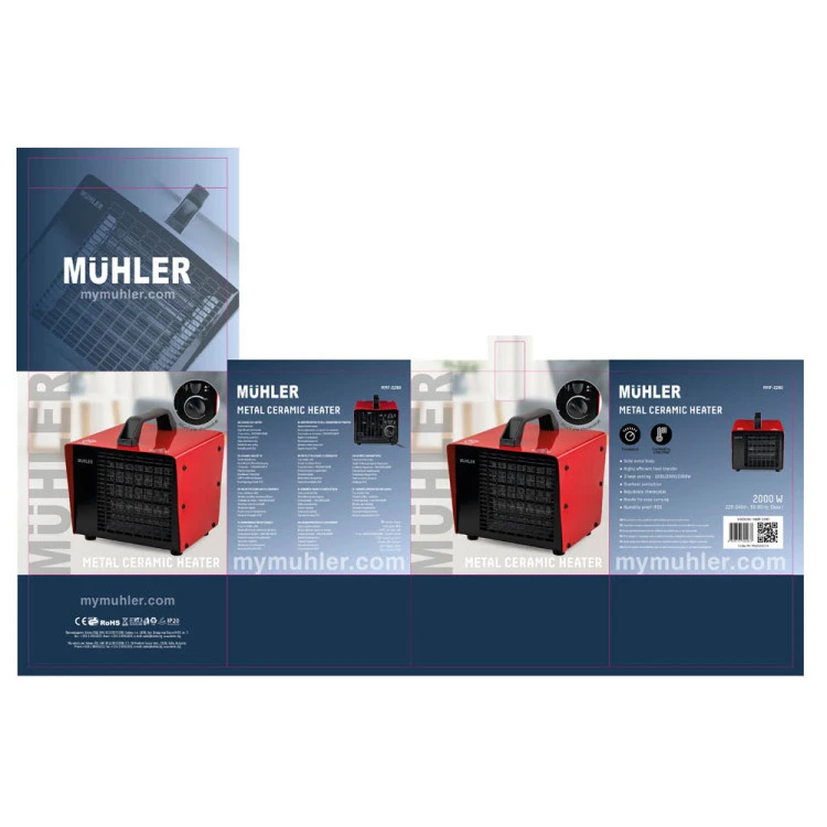 Печка керамична Muhler MMF-2290, 2000W, метална