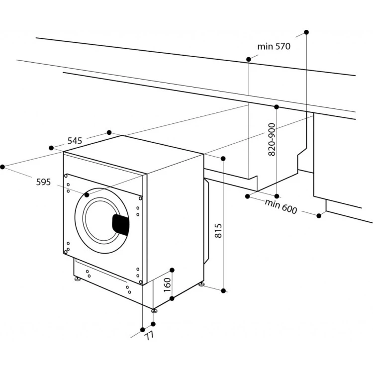 Пералня със Сушилня за вграждане Whirlpool BI WDWG 961485 EU