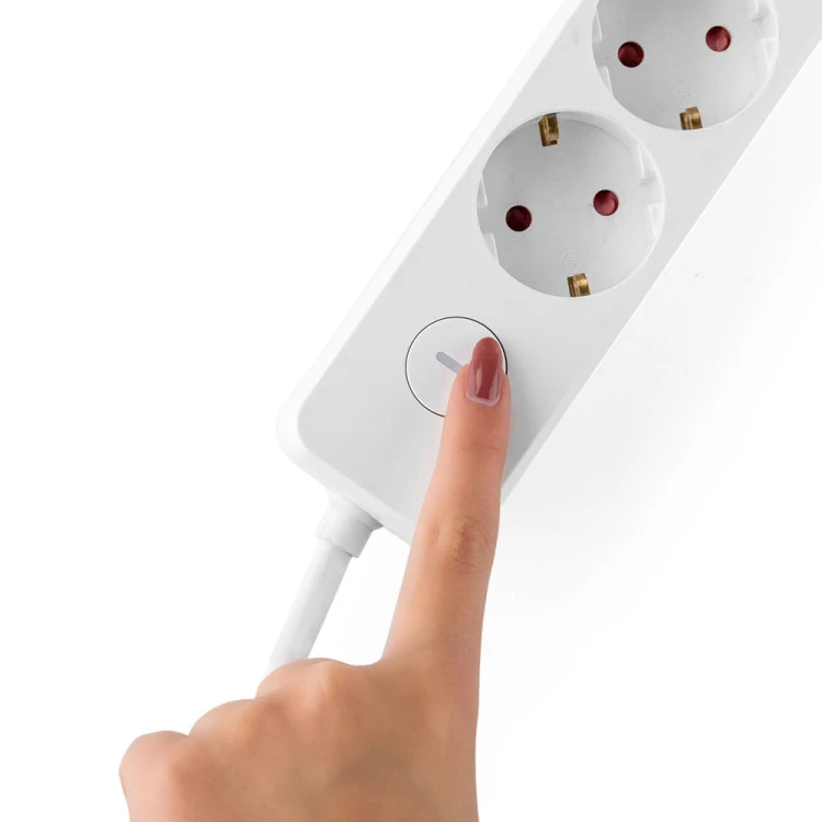 Разклонител Muhler с ключ, 4гн. +2X USB порта тип А+C(бързо зарядно)