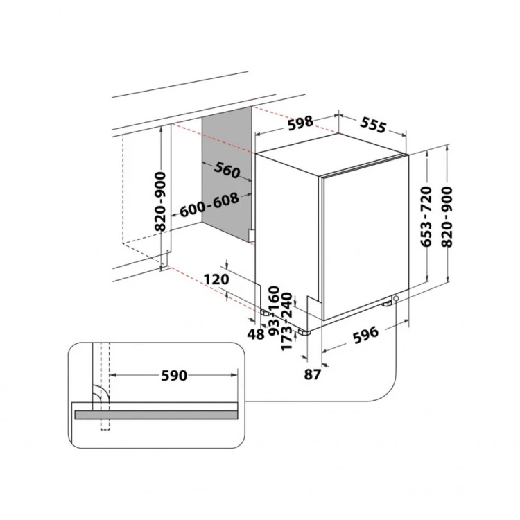Съдомиялна машина за вграждане Whirlpool W2I HD526 A