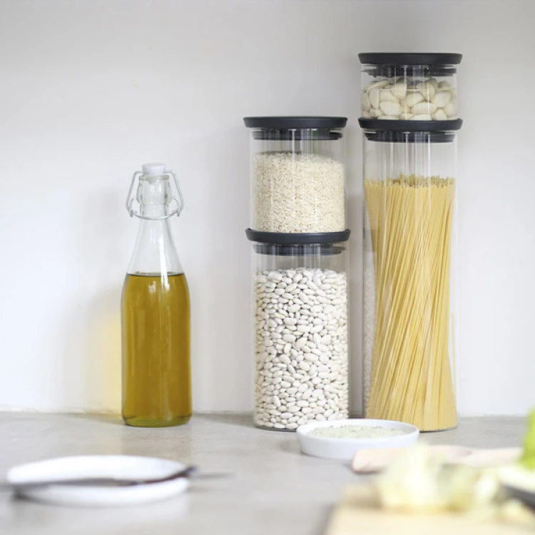 Стъклен буркан Brabantia Stackable 0.3L, Dark Grey