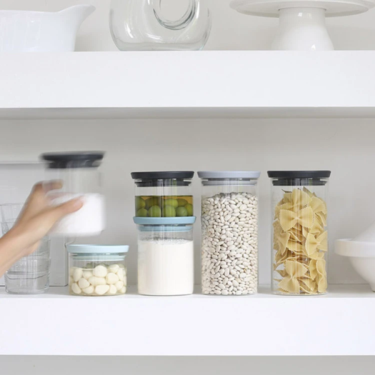 Стъклен буркан Brabantia Stackable 0.3L, Dark Grey