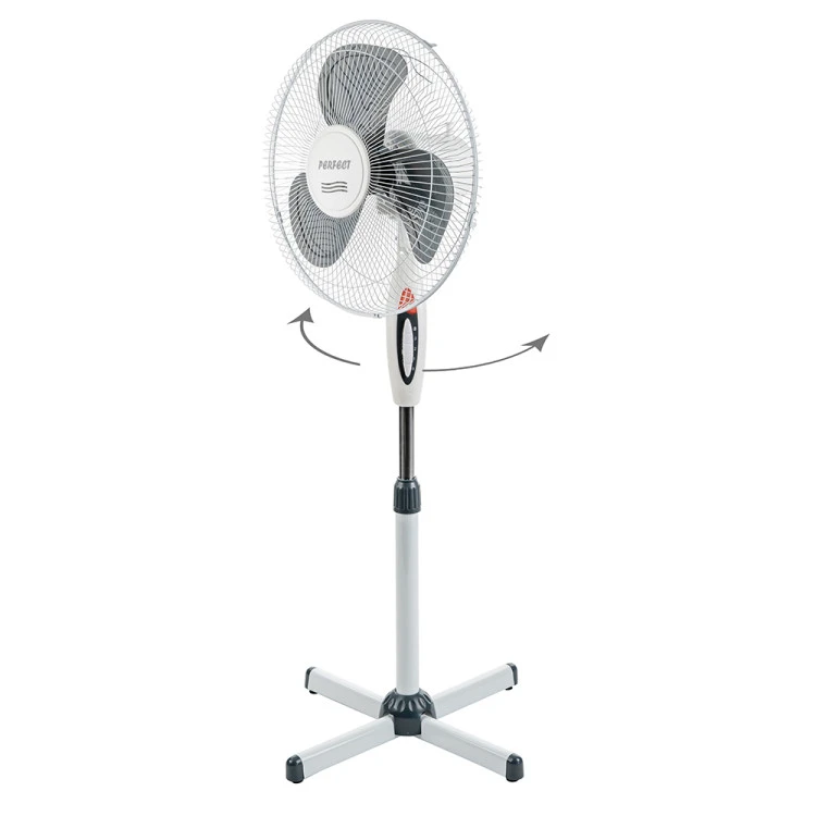 Вентилатор на стойка 16'' Perfect FM-3212, 40W, бяло-сиво