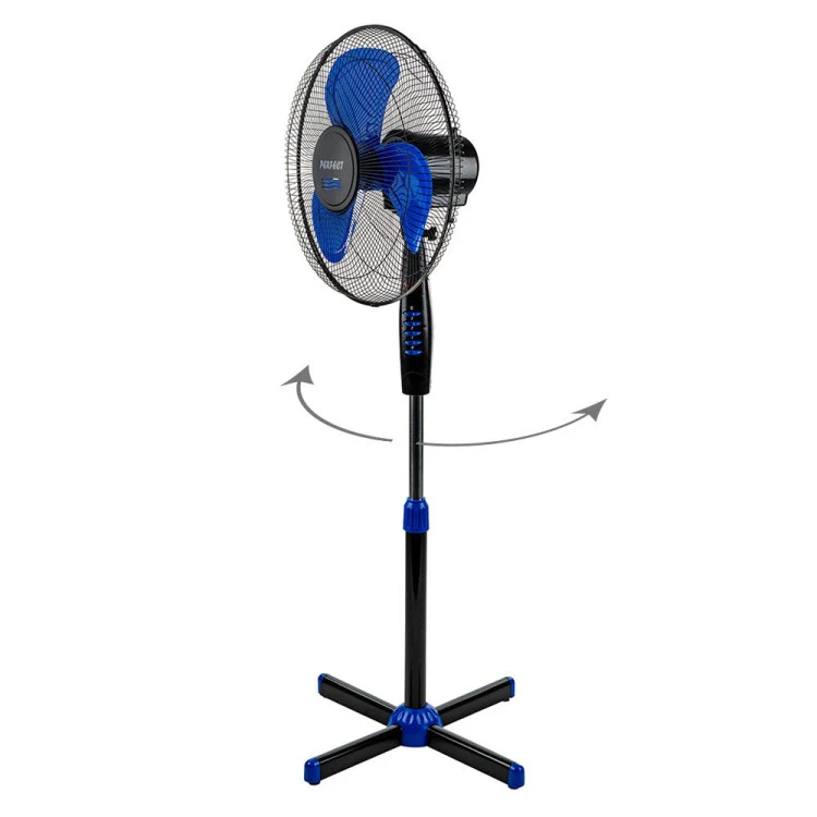 Вентилатор на стойка 16'' Perfect FM-3237, 40W, черно-синьо