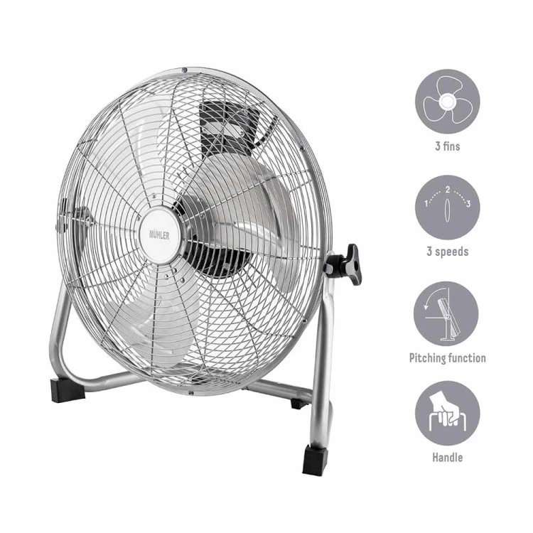 Вентилатор подов 14'' Muhler FM-1413, 60W, индустриален, метален